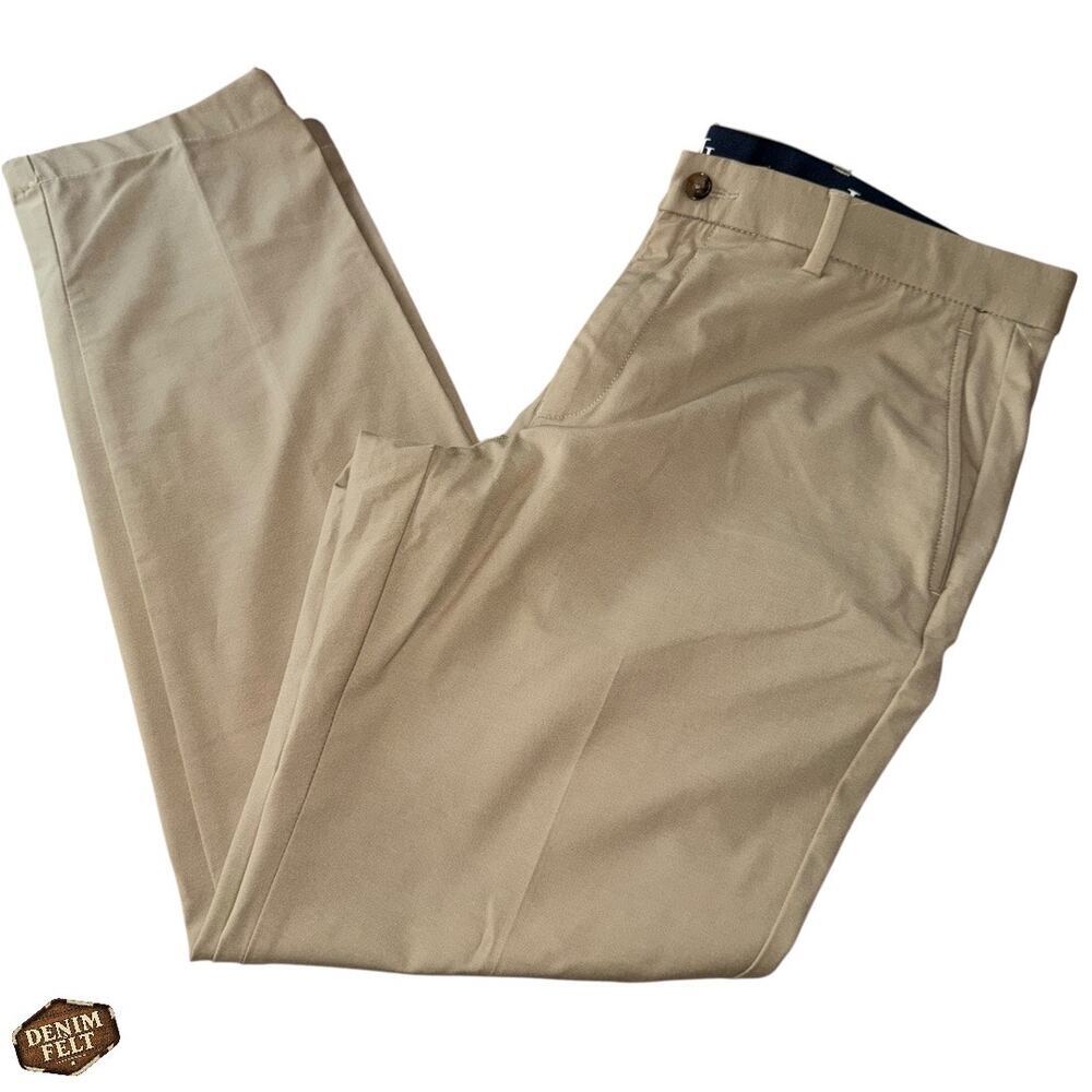 Lauren Ralph Lauren Men’s Dress Pants‎ 34x30 Tan Stretch Flat Front NEW